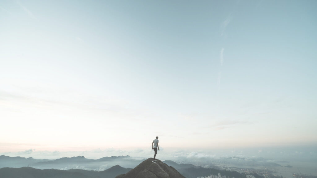 expert man on mountain